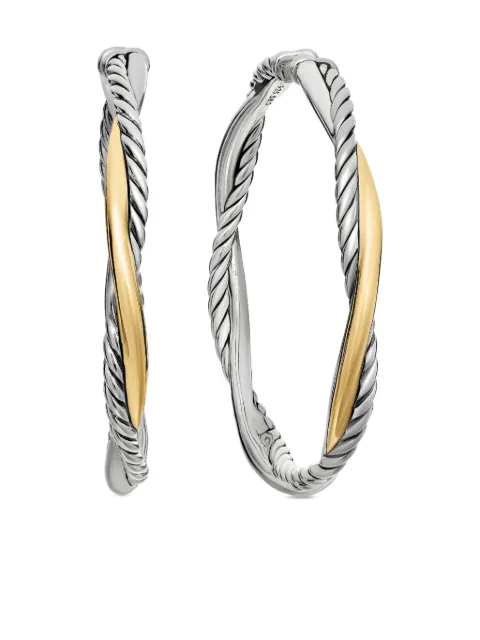 David Yurman 14kt yellow gold and sterling silver Infinity hoop earrings (42mm) Silver E17985S4