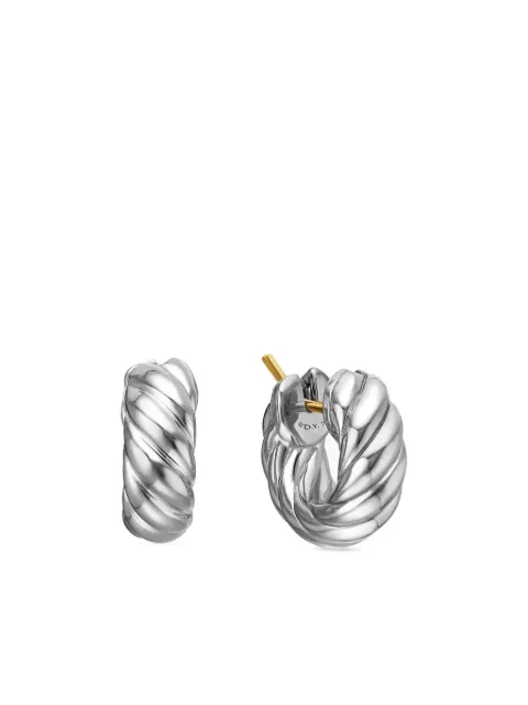 David Yurman sterling silver Sculpted Cable hoop earrings (14.4mm) Silver E17986SS
