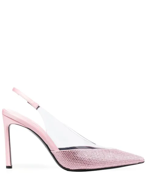 Sergio Rossi 120mm crystal-embellished pointed pumps Pink B01140MFI628