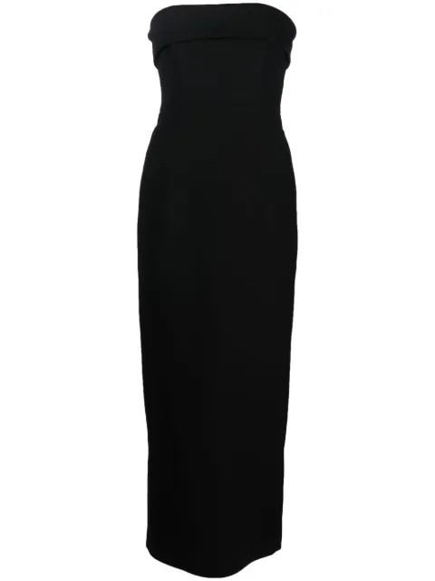 The New Arrivals Ilkyaz Ozel turn-up detail sleeveless long dress Black NA01SD0192A