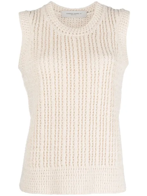 Golden Goose chunky knit vest Neutrals GWP01411P000993