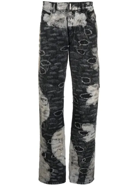 Givenchy distressed-effect straight-leg trousers Black BM50UY5Y44
