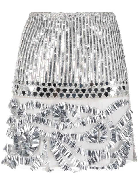 Alberta Ferretti sequin-embellished mini skirt Silver AEF231U01111646
