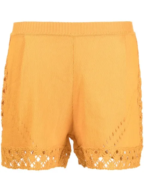 Alberta Ferretti open-knit shorts Orange A03821605
