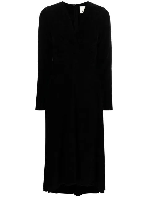 ISABEL MARANT long-sleeved V-neck midi dress Black RO0070FAA1J30I