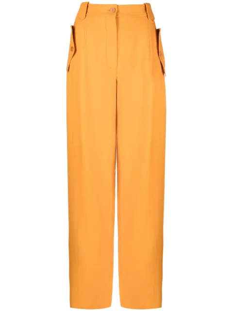 Alberta Ferretti high-waisted straight-leg trousers Orange A03171619
