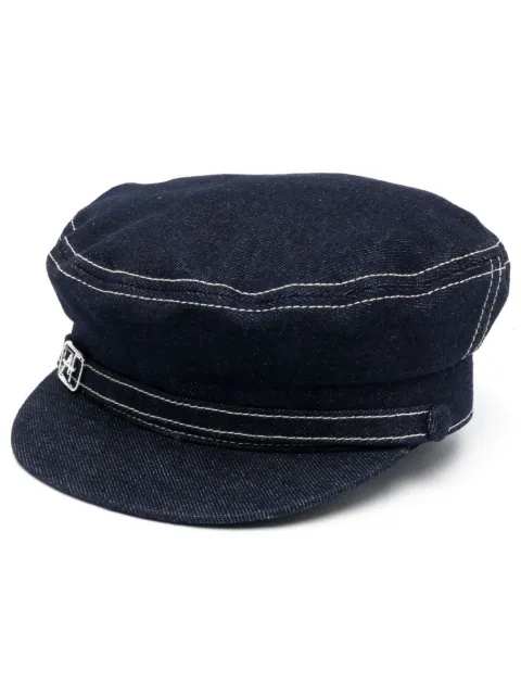 Alberta Ferretti logo-plaque denim sailor hat Blue J36061678