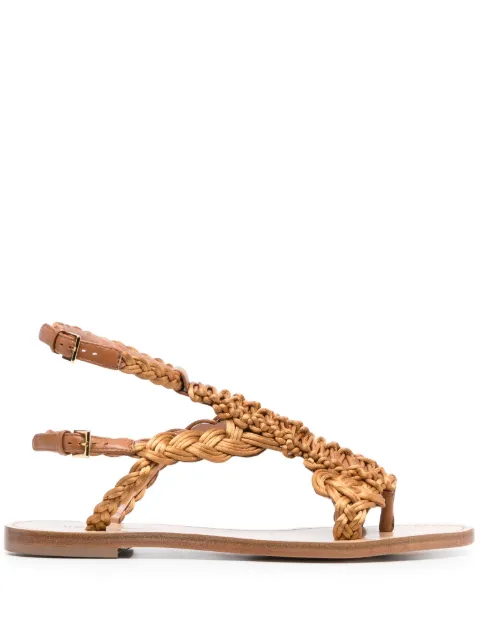 Alberta Ferretti open-toe braided sandals Brown A63248057