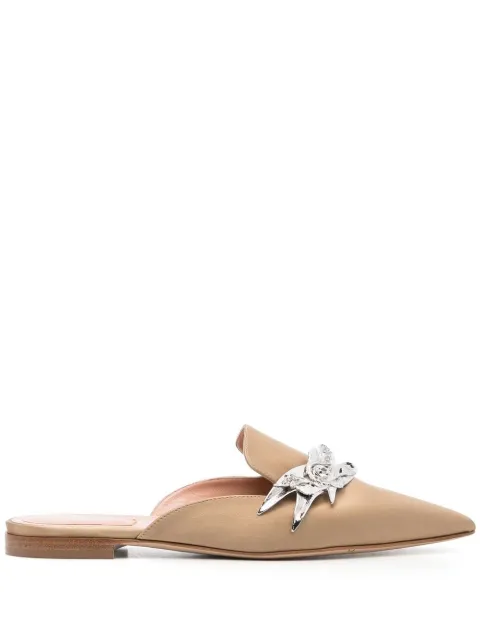 Alberta Ferretti pointed-toe embellished mules Neutrals A66028202