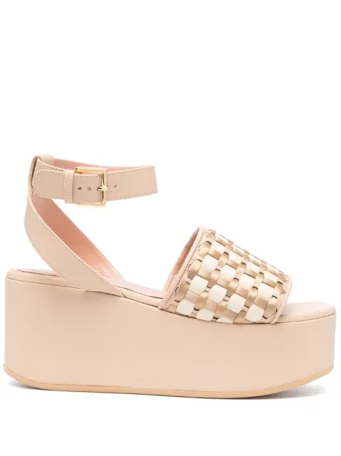 Alberta Ferretti interwoven-design wedge sandals Neutrals A63028050