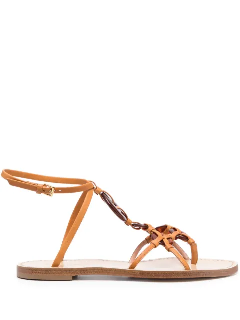 Alberta Ferretti plexi-rings embellished sandals Brown A63308061