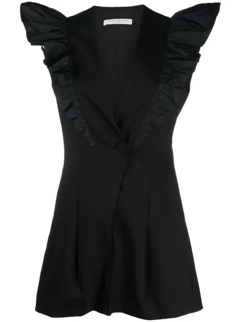 Philosophy Di Lorenzo Serafini ruffle sleeves romper Black A04400724