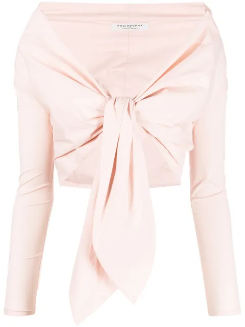 Philosophy Di Lorenzo Serafini wraparound-style crop top Pink A02092124