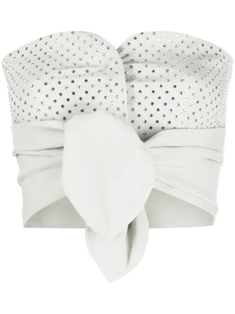 Philosophy Di Lorenzo Serafini punched-panelling strapless top Grey A08152126