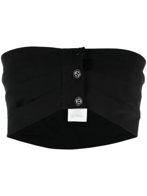 Philosophy Di Lorenzo Serafini buttoned draped crop top Black A08092126