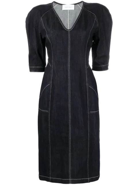 Alberta Ferretti denim midi dress Blue J04381680