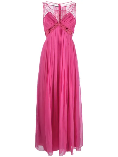 Alberta Ferretti cornely-embroidered silk maxi dress Pink A04670114