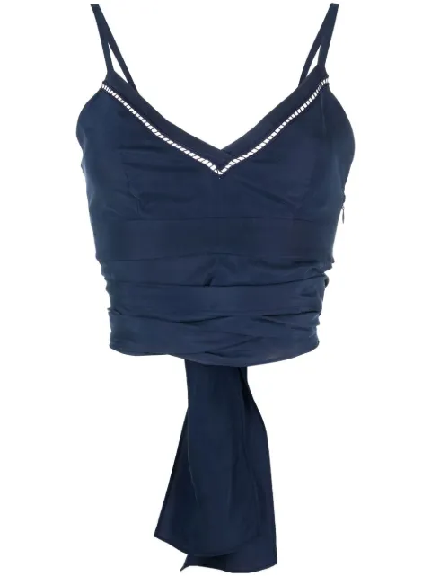 Alberta Ferretti rear-tie V-neck cami top Blue A08081625