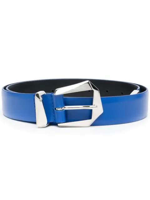 Alberta Ferretti geometric-buckle leather belt Blue A30081672