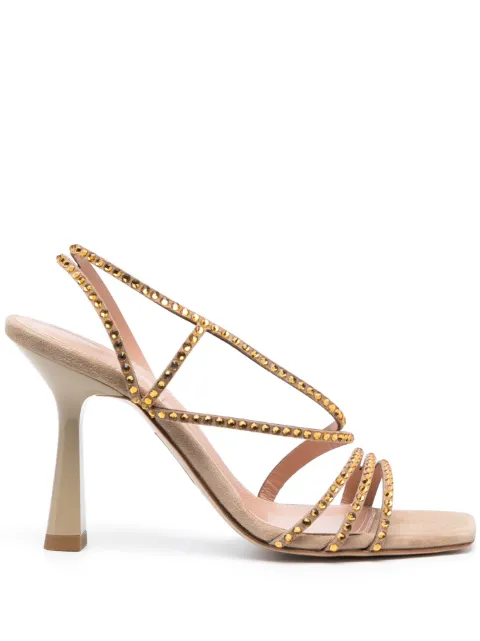 Alberta Ferretti crystal-embellished sandals Neutrals A63358004
