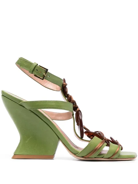 Alberta Ferretti 90mm sculpted-wedge heel sandals Green A63298060