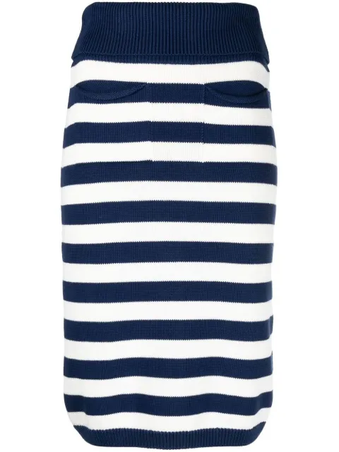 Kenzo Rock striped skirt White FD52JU3563CG