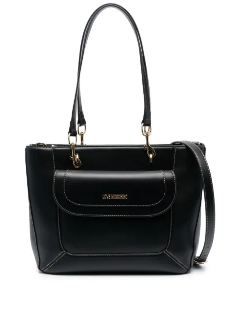 Love Moschino leather top-handle tote bag Black JC4113PP1GLR0