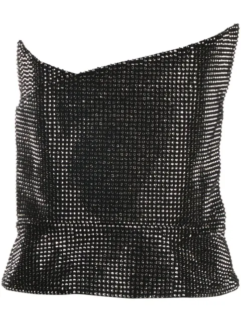 Roland Mouret crystal-embellished asymmetric top Black RMRS23048TA