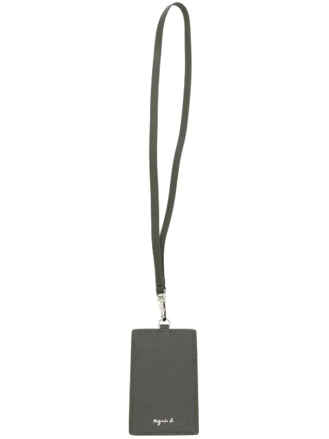 agnès b. logo-plaque neck strap cardholder Green N448VCJ7