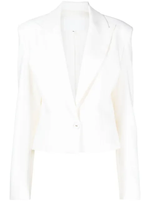 Costarellos single-breasted cropped blazer White PS2354SPENCERBLAZERFIA