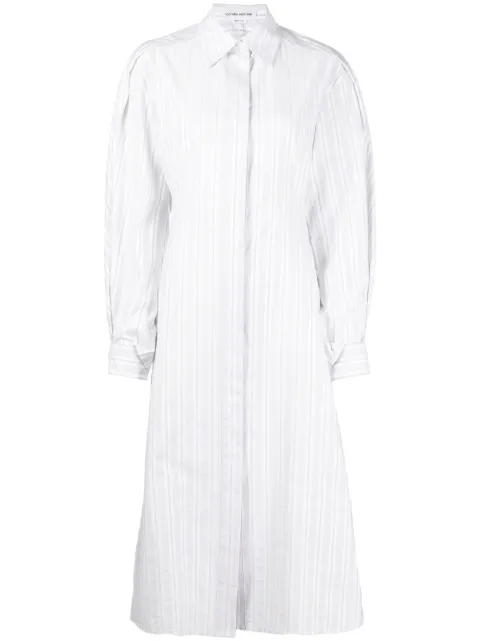 Victoria Beckham vertical-stripe shirt dress White 1123WDR004409B