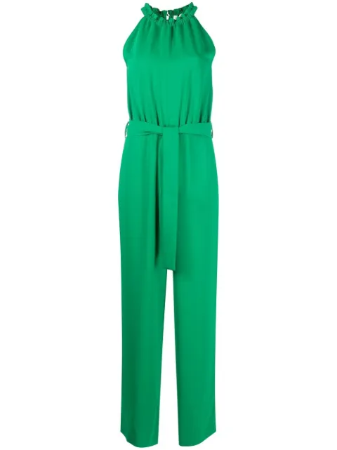 P.A.R.O.S.H. belted halterneck jumpsuit Green D790158PANTY23