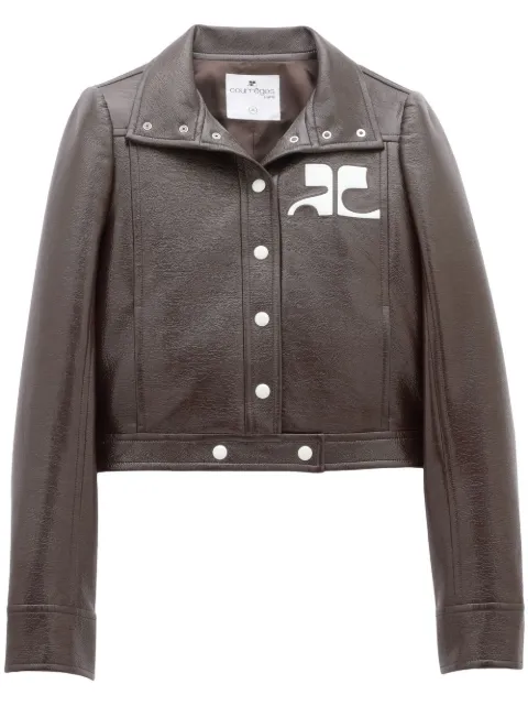 Courrèges Reedition vinyl jacket Brown PERCBL005VY0014