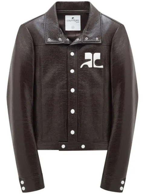 Courrèges Reedition vinyl jacket Brown PERCBL017VY0014