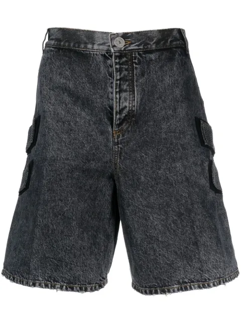Balmain acid-wash denim shorts Blue AH1MB010DD10