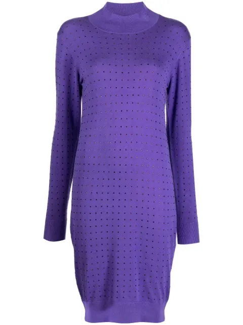 Karl Lagerfeld rhinestone-embellished open back dress Purple 230W1358371