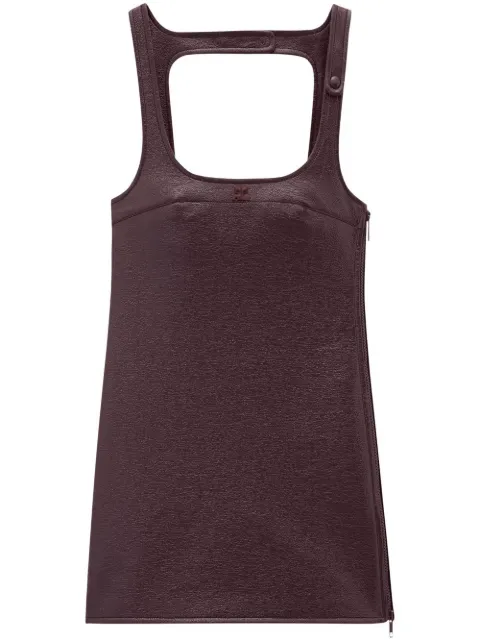 Courrèges Reedition vinyl mini dress Brown PERCRO036VY0014