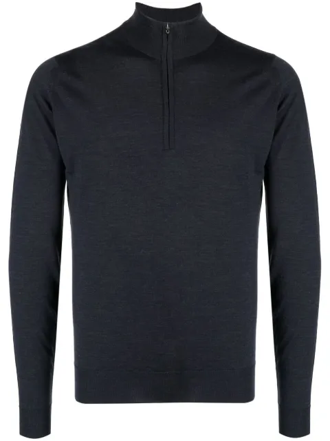 John Smedley Barrow zip pullover jumper Black BARROW