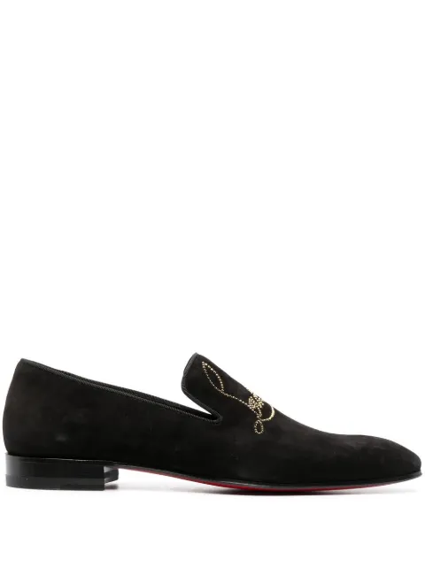 Christian Louboutin appliqué-logo suede loafers Black 3220225BLAC