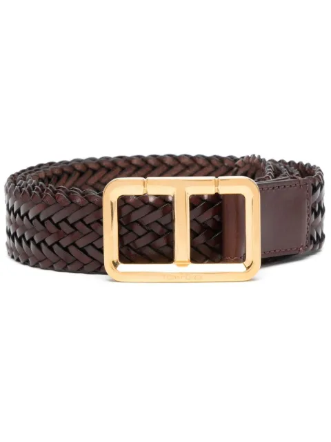 TOM FORD interwoven leather belt Brown TB283ICL040X