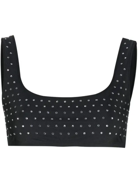 THE ANDAMANE crystal-embellished sports bra Black T130727B