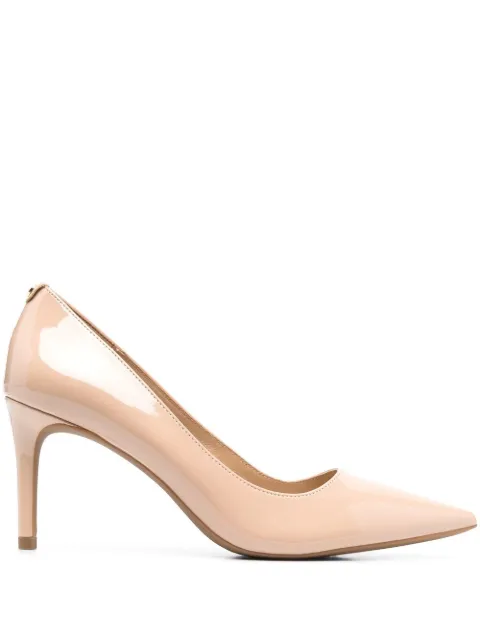 Michael Michael Kors 80mm logo-plaque leather pumps Neutrals 40F2HNMP1A