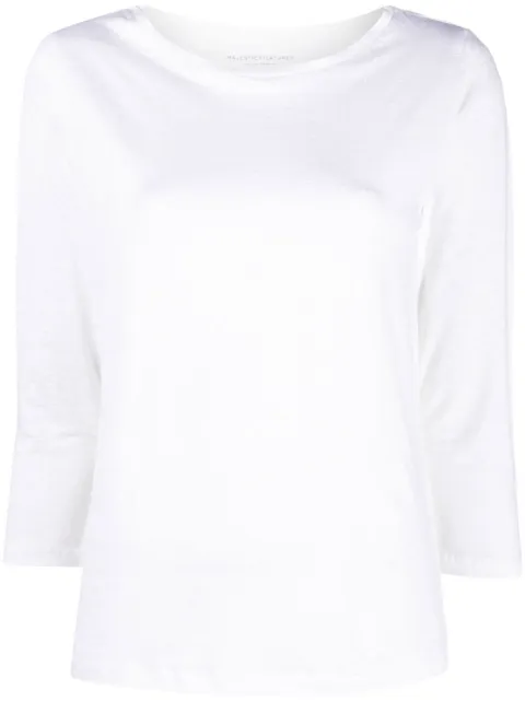 Majestic Filatures crop-sleeve T-shirt White M011FTS397