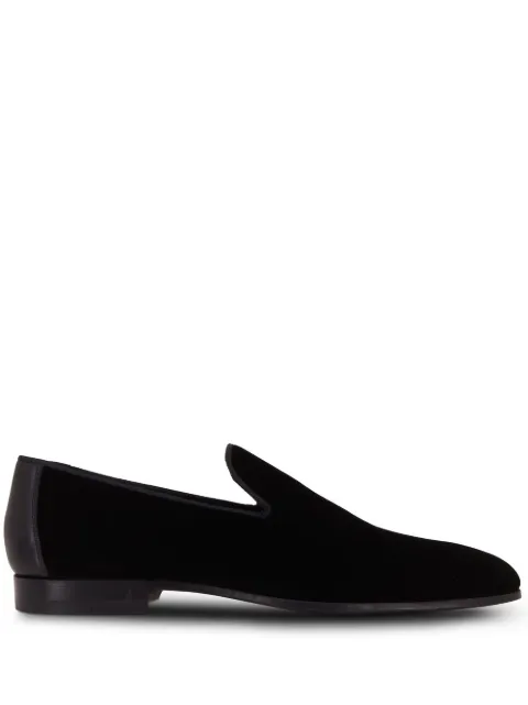 Magnanni almond-toe velvet loafers Black 22334101
