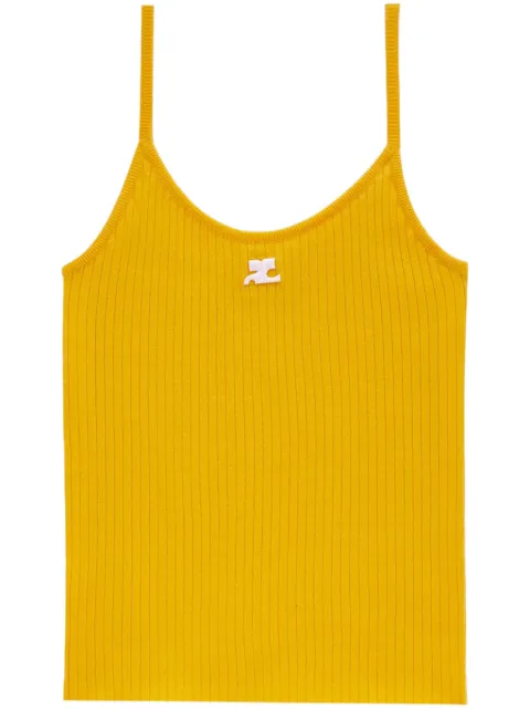 Courrèges Decollete tank top Yellow 122MDE012FI0001