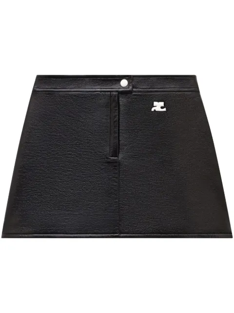 Courrèges Re-edition logo-patch mini skirt Black PERCJU001VY0003