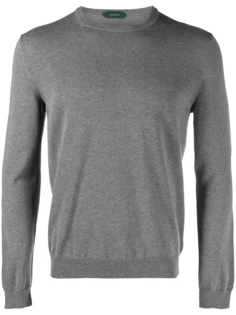 Zanone crew-neck knitted jumper Grey 812472ZY318