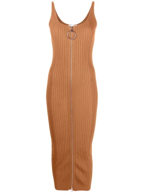 Rabanne sleeveless knitted dress Brown 23PMRO546ML0027