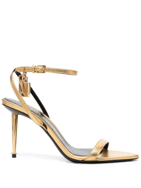 TOM FORD Padlock leather sandals Gold W2748LSP014G