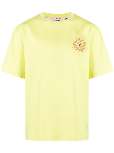 GCDS logo-print detail T-shirt Green SS23M130653